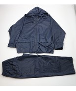 Vtg Streetwear Mens Large Distressed 2 Piece Waterproof Rain Suit Jacket... - $108.25 CAD