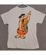 Fred Flintstone Hanna-Barbera Unisex white t-shirt size Large - $15.87