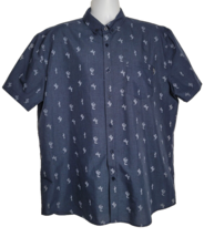 Molokai Surf Co. Mens XXL 2XL Blue Button Cactus Short Sleeve Western Summer - $15.63