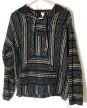 Baja MOLINA Hoodie MED Indian Blanket Hippie Surfer Knit Vintage 90s Grunge Mexi - £9.63 GBP
