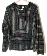 Baja MOLINA Hoodie MED Indian Blanket Hippie Surfer Knit Vintage 90s Gru... - £9.40 GBP