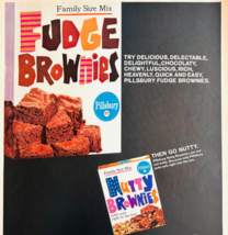1966 Pillsbury Fudge Brownie Mix Advertisement Vintage Baking Desserts D... - $367.17 MXN