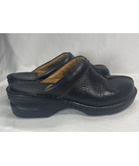 Women’s 9 M  Born Nola Black Leather Platform Slip On Mule Clogs Wedge Heel - $375.39 MXN