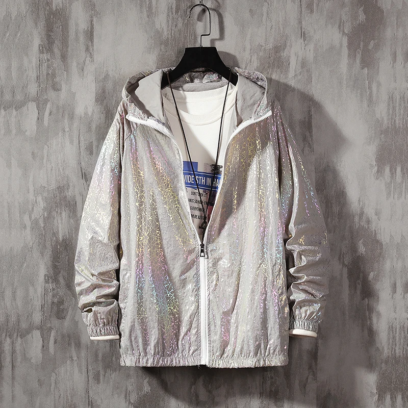 Women Basic Jacket Summer 2021 Waterproof Oversize Colorful Reflective Causal Th - £113.74 GBP