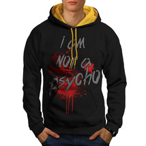 Psycho Halloween Horror Sweatshirt Hoody Crazy Slogan Men Contrast Hoodie - £18.89 GBP