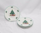 Gibson Christmas Tree Holly Salad Plates 8&quot; Set of 4 - £20.77 GBP