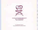 Club Culinaire Francais de Californie Menu 1989 Ma Maison Los Angeles  - £22.13 GBP