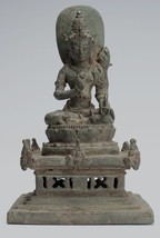 Antigüedad Java Estilo Majapahit Sentado Bronce Devi Tara Estatua - 20cm/20.3cm - £562.26 GBP