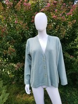 MAREX Italia women&#39;s wool/angora pale green soft sweater cardigan XL new - £51.75 GBP