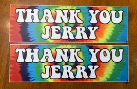 Set of 2 Thank You Jerry 8&quot; x 2.5&quot; Tie Dye Vinyl Decals - Grateful Dead Tie Dye - £7.86 GBP