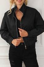 Black Solid Full Zipped Jacket - £44.73 GBP