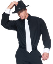 Men&#39;s Mobster Costume  Shirt, Black, One Size - £71.24 GBP
