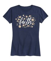 MSRP $32 Instant Message Navy &#39;Faith&#39; Floral Relaxed-Fit Tee Size 1XW NWOT - $7.81 CAD