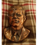 Vintage Estate John F Kennedy Plaque Brass Coated Collectible - $233.74