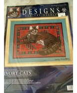 NIP DESIGNS FOR THE NEEDLE MUPPET ON INDIAN CARPET IVORY CATS CROSS STIT... - £10.82 GBP