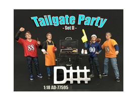 Tailgate Party Set II 4 Piece Figure Set For 1:18 Scale Models American Diorama - £37.33 GBP