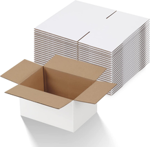 Calenzana 7X5X4 Inches Shipping Boxes Pack of 25, White Cardboard Corrug... - £26.12 GBP