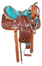 Premium Leather Western Barrel Racing Trail Horse Saddle Tack Size 11&quot; - $410.99