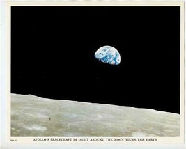 NASA Photo Apollo 8 in Orbit Around the Moon, Views the Earth - $17.82