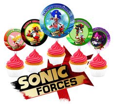 12 Sonic Forces Inspired Party Picks, Cupcake Picks, Cupcake Toppers Set #1 - £11.18 GBP