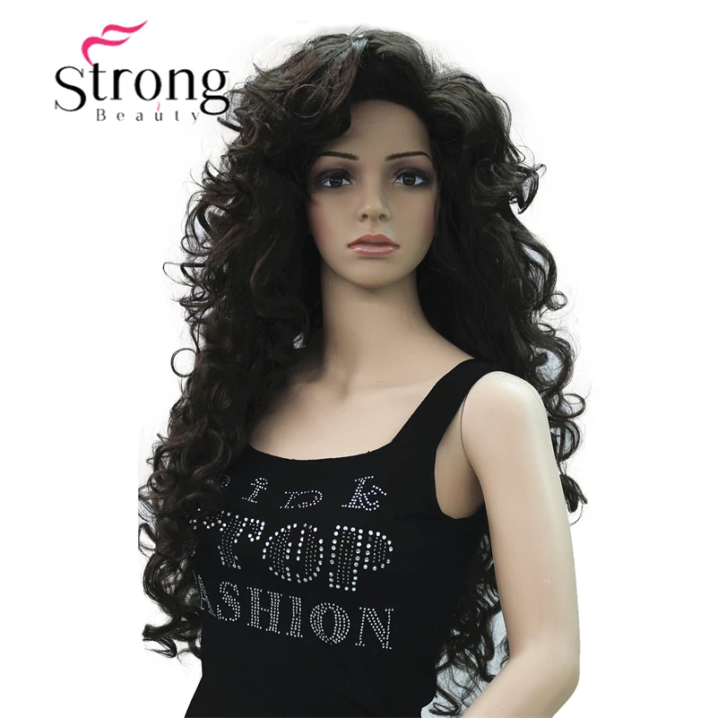 StrongBeauty Long Layers Thick Soft Bouncy Curls No Set Part Full Synthetic Wig - £32.18 GBP