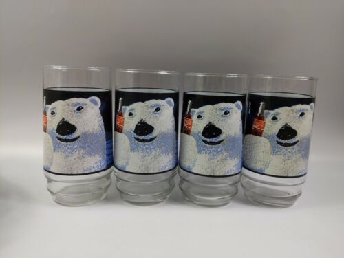 Primary image for Four (4) Vintage Coca-Cola Polar Bear Always Cool Glass 16 Ounce 1993
