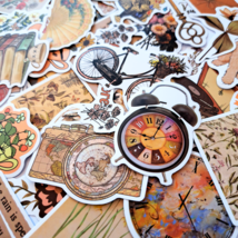 50 PCS Vintage Retro Style Sticker Pack, Decorative Decals, Cottagecore ... - $10.50