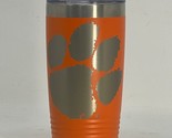 Clemson BIG PAW Orange 20oz Double Wall Insulated Stainless Steel Tumble... - £20.08 GBP