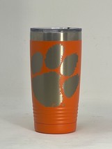 Clemson BIG PAW Orange 20oz Double Wall Insulated Stainless Steel Tumble... - £19.54 GBP