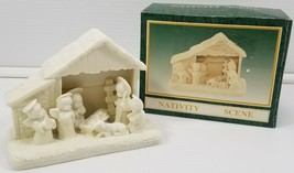 AG) Miniature White Porcelain Nativity Scene Christmas Holiday Decoration - £7.73 GBP