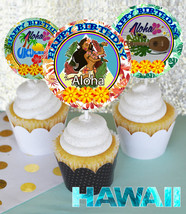 12 Hawaii Inspired Party Picks, Cupcake Picks, Cupcake Toppers Set #1 - $10.99