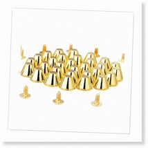 10 Sets Gold Color 8MM Large Mushroom Studs and Spikes Metal Screw-Back Leather- - $19.79