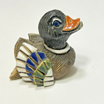 Artesania Rinconada Uruguay Clay Pottery Mallard Drake Duck Signed Figurine 2.5” - £12.38 GBP