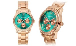 NEW Charles Latour 10018-GRN Women&#39;s Chaplet Multi-Function Green Dial Watch - £32.68 GBP