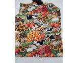 Vintage Thanksgiving Farm Animals Middle Tablecloth 33&quot; X 12.5&quot; - £31.00 GBP