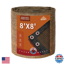 MVPNET 90% Sun Shade Cloth w/ Grommets 8x8 FT, 180GSM Heavy-Duty HDPE Mesh - $48.76