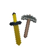 Minecraft Action Figure Accessories Yellow Sword Axe Pic Lot Toy - £7.96 GBP