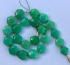 Natural 20 piece faceted  fancy green chrysocolla gemstone briolette Beads 8x9-- - £55.94 GBP