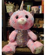 Hug Fun Cat unicorn Sparkle Sequenced Ex. Large Plush Stuffed Animal 30” - $38.15 CAD