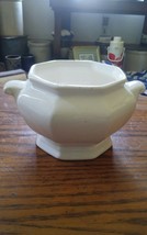 Clssic White Ceramic Bowl Side Handles Octogan - £9.61 GBP