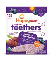 Organic Teethers, Gentle Teething Wafers, Blueberry &amp; Purple Carrot, 12 ... - $5.96