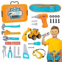 Kids Tool Set-Pretend Play Construction Toy with Tool Belt &amp; Electric Drill Case - £23.73 GBP