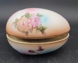 Vintage Porcelain Trinket Easter Egg Box Hinged Lid Roses RS Prussia Wre... - £15.51 GBP