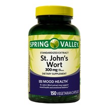 Spring Valley St. John&#39;s Wort, Mood Support, 300mg, 150 Vegetarian Capsules - £17.59 GBP