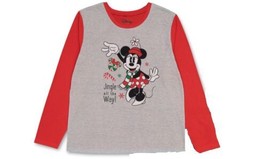 Briefly Stated Womens Minnie Mouse Family Pajama Top Only,1-Piece,Red/Gray,M - £41.63 GBP