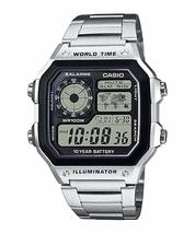 Casio AE-1200 Series World Time Digital Men&#39;s Watch, Genuine Box, Overseas Model - £49.54 GBP