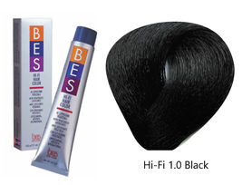 BES Beauty & Science Hi-Fi Hair Color - 1.0 Black, 3.5 Oz.