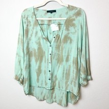 NWT Anthropologie Olivaceous Tie Dye Style Button Down Blouse Size Small - £27.24 GBP