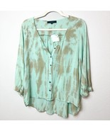 NWT Anthropologie Olivaceous Tie Dye Style Button Down Blouse Size Small - £27.24 GBP