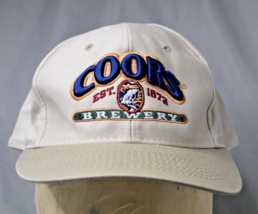 Coors Brewery Hat 4head Vintage Est 1873 Strapback Tan 3D Embroidery Adj... - $12.46